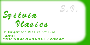 szilvia vlasics business card